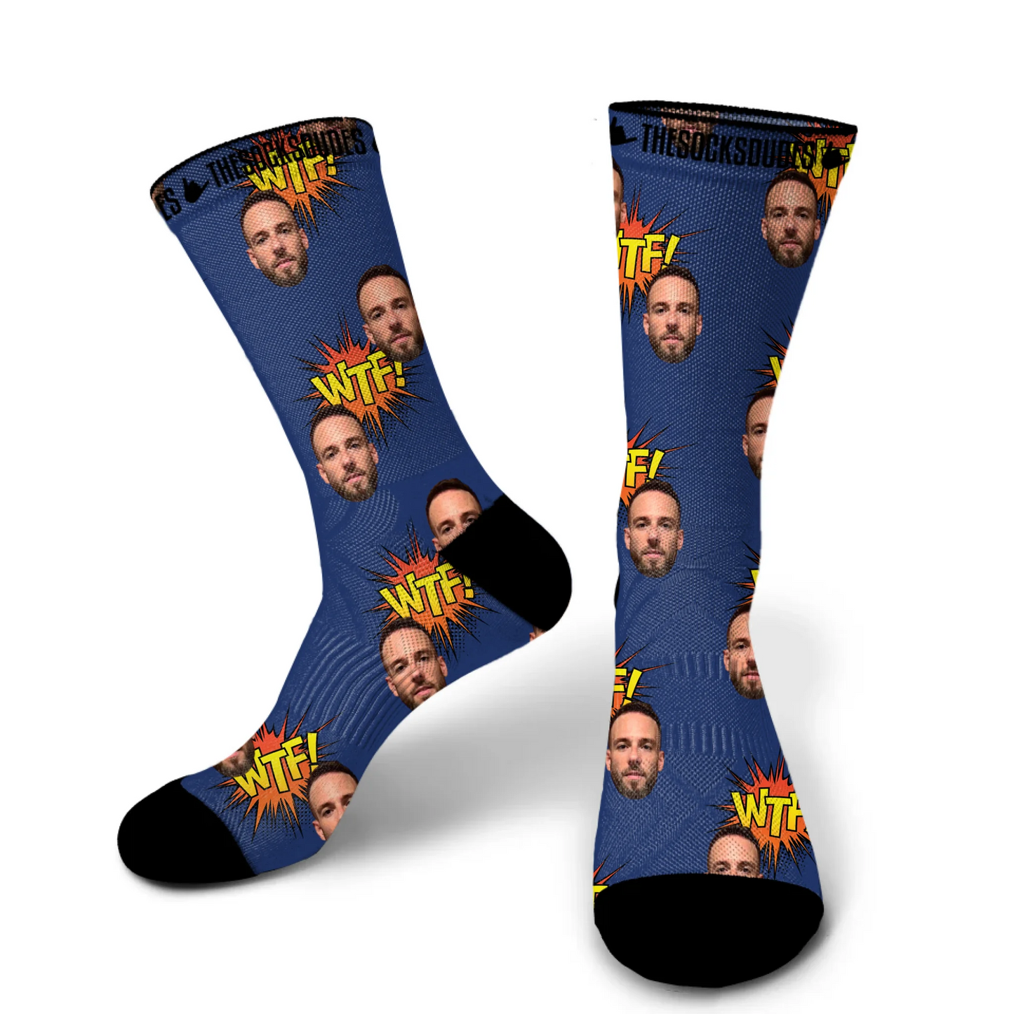 Custom socks with face in large size - vibrant, fun and personalised