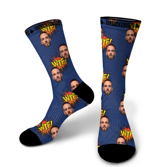 Custom socks with face in large size - vibrant, fun and personalised
